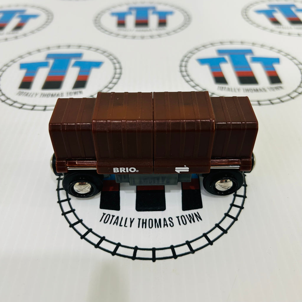BRIO 33567 Boxcar Opening Train with Wooden Cargo Wooden Used