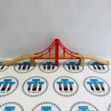 Large 14” Red Suspension Bridge with Ascending Track Generic Brand Wooden - Used