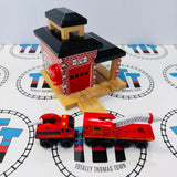 Fire Station #3 with Fire Truck/Train (2003) Good Condition Small Marks on Roof Wooden - Used
