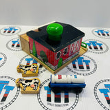 Sodor Dairy Farm with 2 Cows, 2 Milk Barrel (Different Style) and 1 Barrel Car #2 Wooden - Used