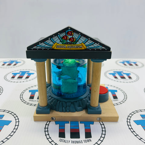 Sodor Aquarium Station NOT WORKING (Fish Don’t Move/Chipped Magnet) Rare Wooden - Used