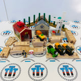 Storm on Sodor Set Complete Very Good Condition (Writing on Bottoms) Wooden - Used in Box