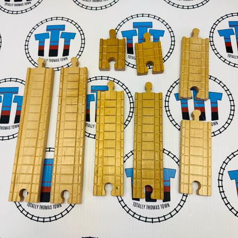 TTT Custom Beginner's Straight Clickity Clack Track Pack Thomas Brand Wooden - Used