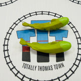 Brendam Fishing Dock with 3 Fish (Marked/ 2 Glued Tails) & Egg Cargo Car Fair Condition Wooden - Used