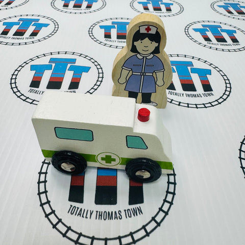 Ambulance and Nurse BIGJIGS Rail Wooden - New no Box