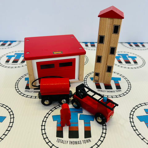 BRIO 33579 Vintage Fire Station Missing Tree/Figure - Used