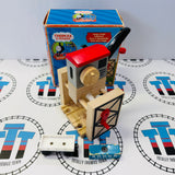 Sodor Cargo Crane (2000) with Cargo Car (1997 Fair Condition Chipping Paint) Clickity Clack Wooden - Used in Box