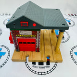 Sodor Fire Station with Lights and Sound #1 Door Doesn't Stay Up Wooden - Used