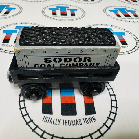 Black Cargo Car with Sodor Coal Company Cargo (Learning Curve) Wooden - Used