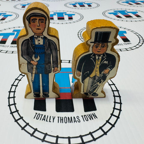 Sir Topham Hatt and Conductor Paper Ripped Fair Condition Rare Wooden - Used