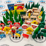 Large Accessory Pack #1 People, Animals, Trees, Buildings Wooden Generic - Used
