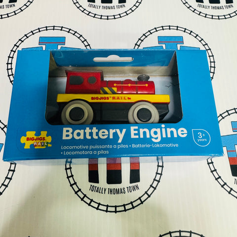 Mighty Red Loco Battery Operated Engine BIGJIGS Rail Wooden - New in Box
