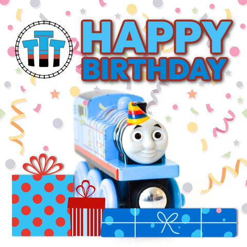 Totally Thomas Town Large Custom Happy Birthday Sticker
