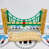 Collapsing Suspension Bridge #3 Fair Condition/Cracked Track Wooden - Used