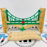 Collapsing Suspension Bridge #3 Fair Condition/Cracked Track Wooden - Used