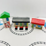Set of 3 Buildings #2 Fair Condition Ripping Stickers Thomas Brand Wooden - Used