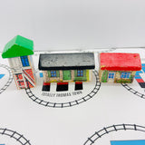 Set of 3 Buildings #2 Fair Condition Ripping Stickers Thomas Brand Wooden - Used