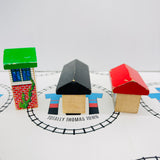 Set of 3 Buildings #2 Fair Condition Ripping Stickers Thomas Brand Wooden - Used