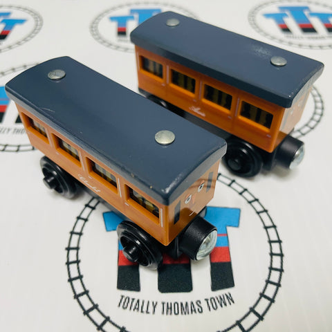 Light up and Reveal (Roll and Glow) Annie and Clarabel (Mattel) Very Good Condition Wooden - Used