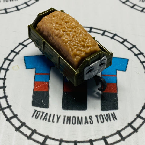 Brown/Green Troublesome Truck with Gravel Eyes Closed Pull Along Capsule Plarail - Used