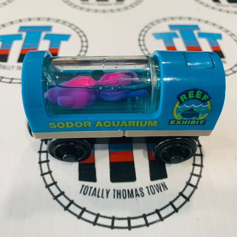 Aquarium Car Round with Squid (Mattel) Fair Condition Lights Up Wooden - Used
