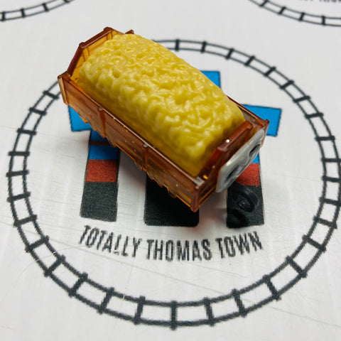 Orange Clear Glitter Troublesome Truck with Tan Gravel Cargo Pull Along Capsule Plarail - Used