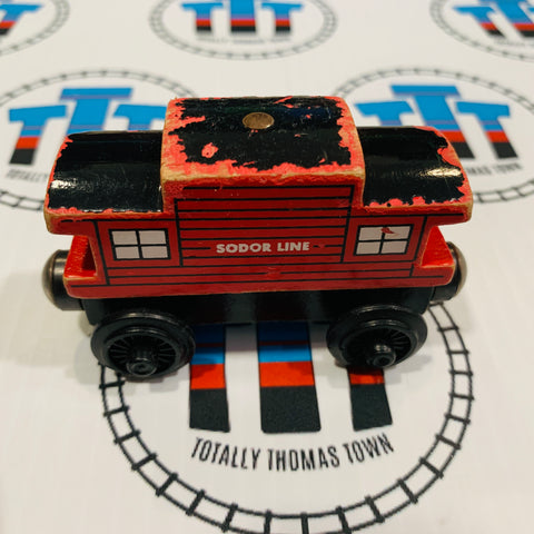 Sodor Line Caboose (Learning Curve 1994) Rare Poor Condition Wooden - Used