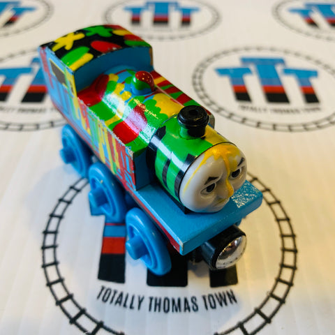 Paint Splattered Thomas (Learning Curve) Very Good Condition Wooden - Used