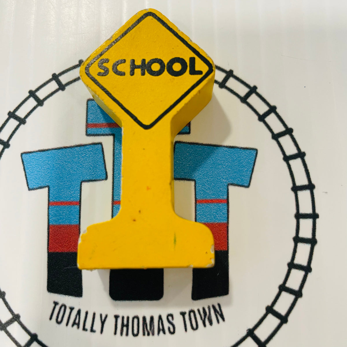 School Sign Retired Fair Condition Wooden - Used – Totally Thomas Town