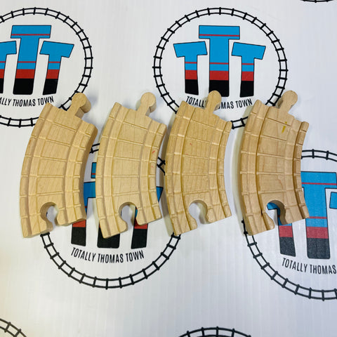 3.5" Curved Track Clickity Clack 4 Pieces Wooden - Used