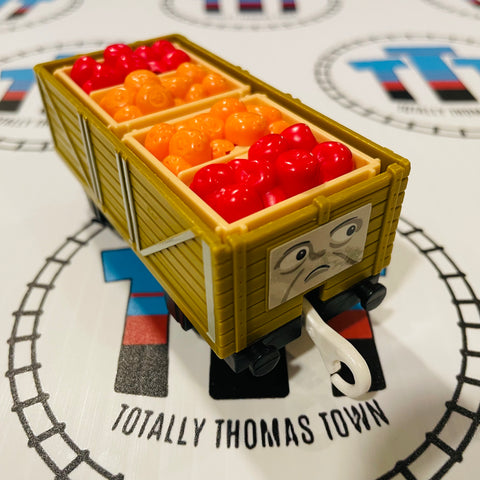 Troublesome Truck Yellow with Fruit Cargo (2002) Used - TOMY