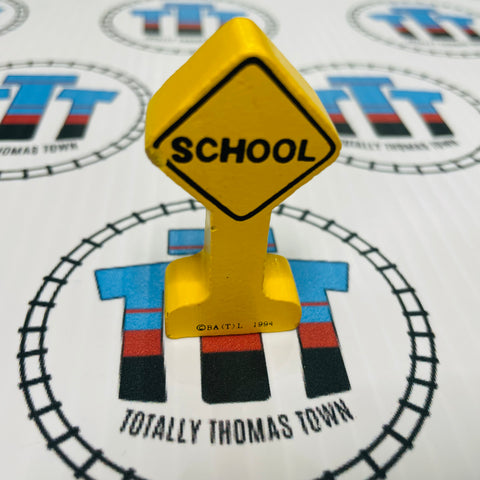 School Sign Wooden - Used