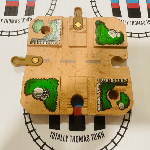 Rail Crossing without Stop Signs with Rivets or Knobs Used - Thomas